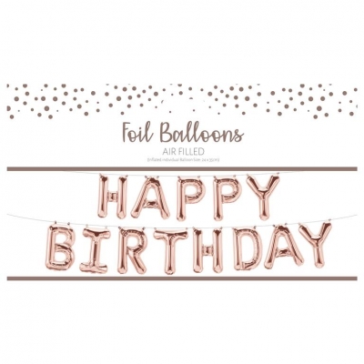 BIRTHDAY ROSE GOLD FOIL BALLOON