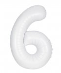 34" UNIQUE MATTE WHITE NUMBER 6 FOIL BALLOON