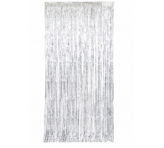 Silver Foil Fringe Door Curtain 3.25 ft x 6.5 ft
