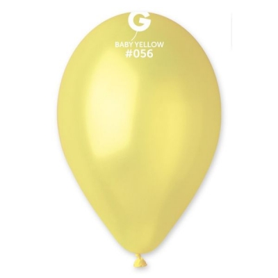 GEMAR 13" PK50 LATEX BALLOONS METALLIC BABY YELLOW #056