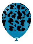 KALISAN 12" SAFARI COW DEEP BLUE BALLOON - 25CT