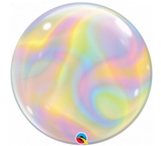 QUALATEX IRIDESCENT SWIRLS 22" SINGLE BUBBLE BALLOON