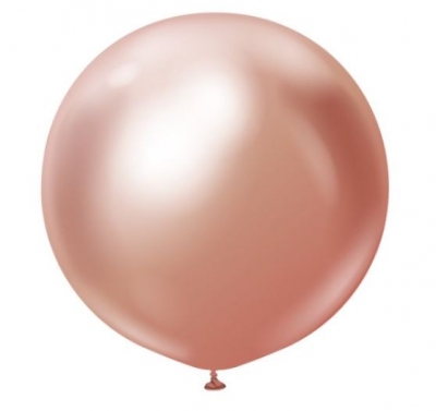 KALISAN 36" MIRROR ROSE GOLD LATEX BALLOONS 2CT
