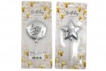 Silver Birthday Candle 6.5cm