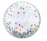22" CONGRATULATIONS CONFETTI STARS BUBBLE BALLOON (1)