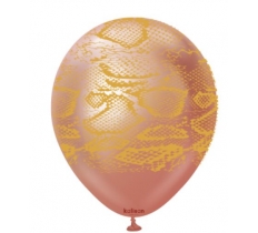 SAFARI SNAKE ROSE GOLD PRINTED LATEX BALLOONS