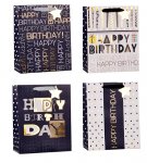 Mens Foiled Happy Birthday Large Gift Bag 30x42x12cm