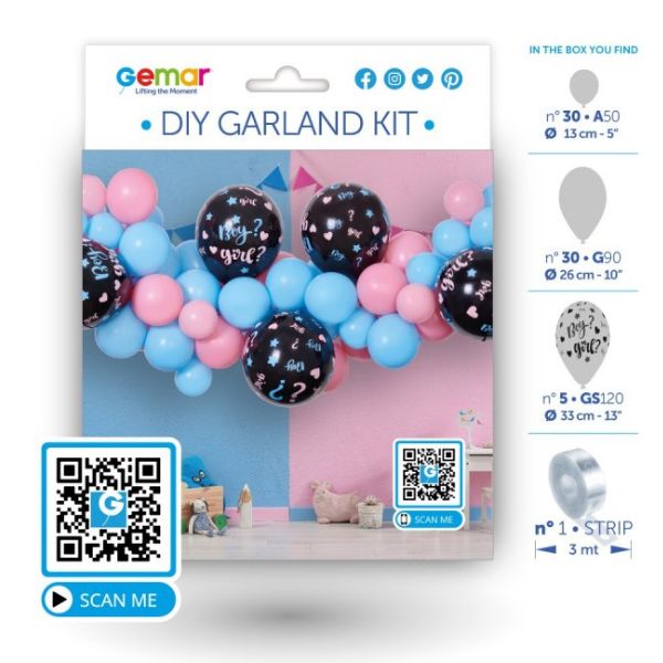 Balloon DIY Garland Kit Gender Reveal - Click Image to Close