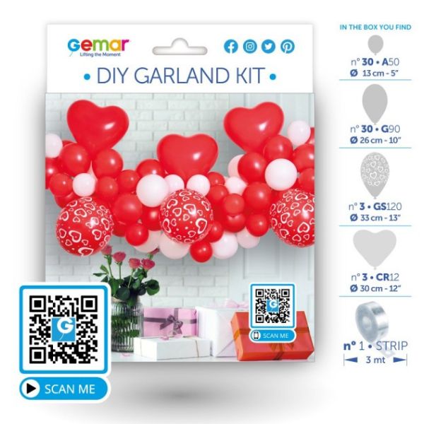Balloon DIY Garland Kit Love Hearts - Click Image to Close