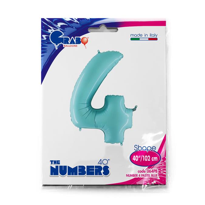 Number 4 Pastel Blue 40" Single Pack - Click Image to Close