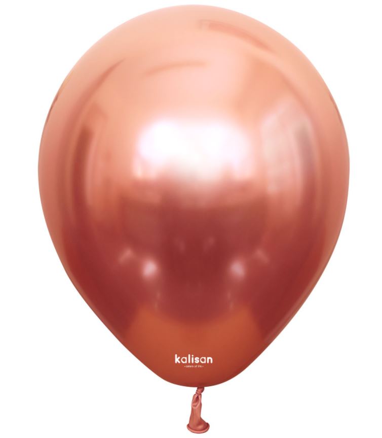 KALISAN 5" MIRROR ROSE GOLD BALLOON-100CT - Click Image to Close