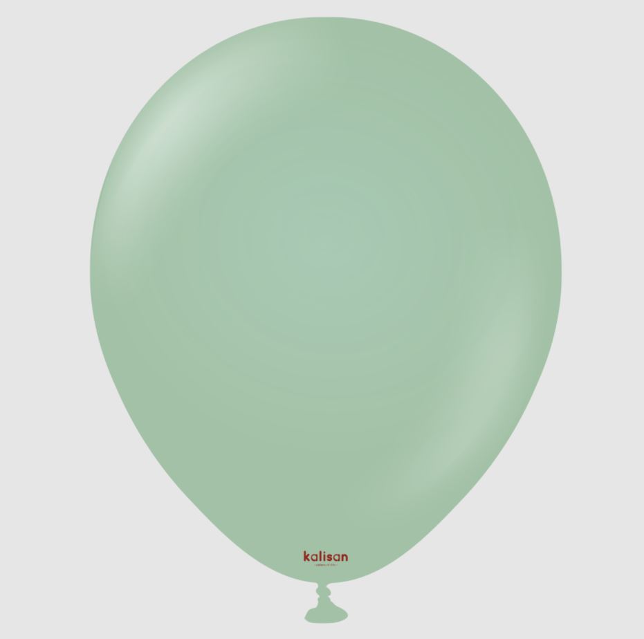 KALISAN 5" RETRO WINTER GREEN LATEX BALLOON - 100CT - Click Image to Close