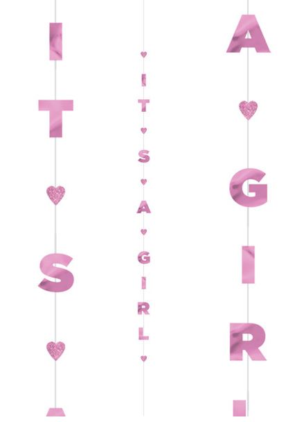 ITS A GIRL 1.82m BALLOON FUN STRINGS - Click Image to Close