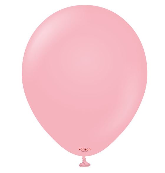 KALISAN 12" FLAMINGO PINK STANDARD PASTEL BALLOONS 100CT - Click Image to Close