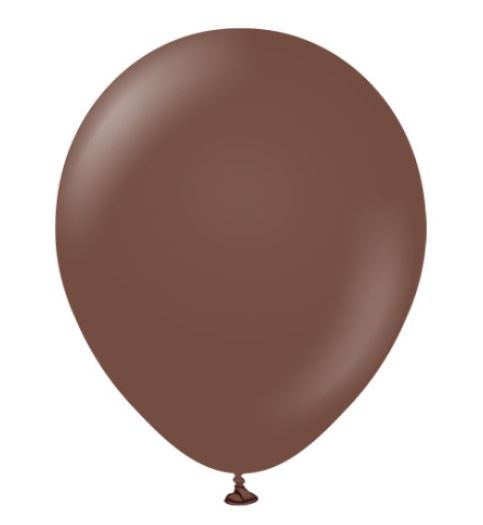 KALISAN 12" STANDARD CHOCOLATE BROWN LATEX BALLOONS 100CT - Click Image to Close