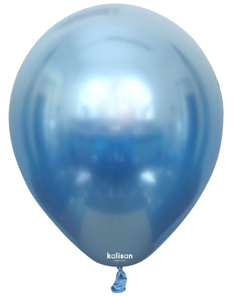 KALISAN 12" MIRROR BLUE LATEX BALLOON - 50CT - Click Image to Close