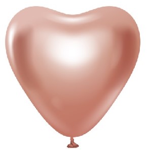 Kalisan 12" Heart Mirror (Chrome) Balloons - Rose Gold (25CT