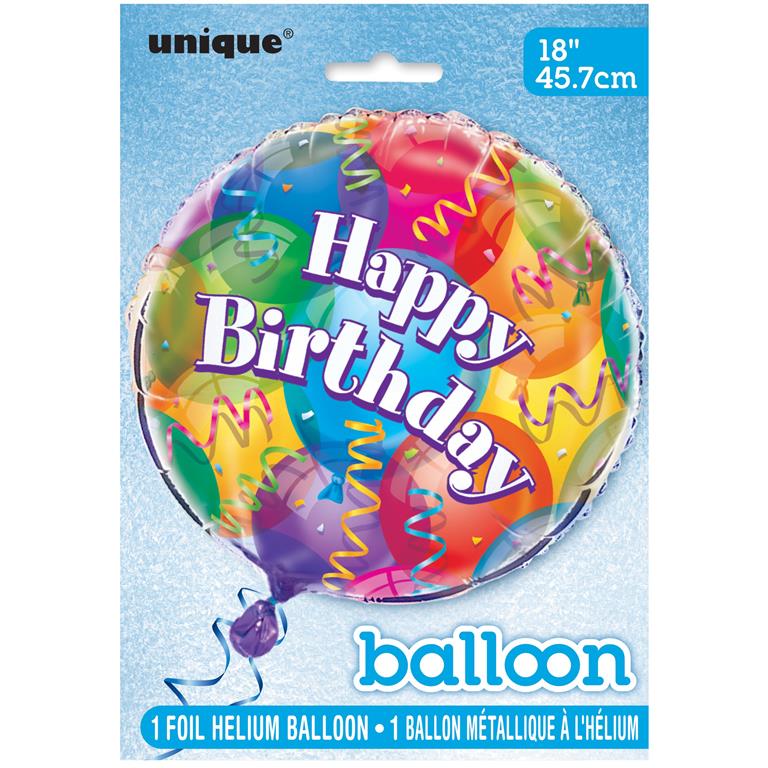 18" Brilliant Birth Day Balloon 45.7cm - Click Image to Close