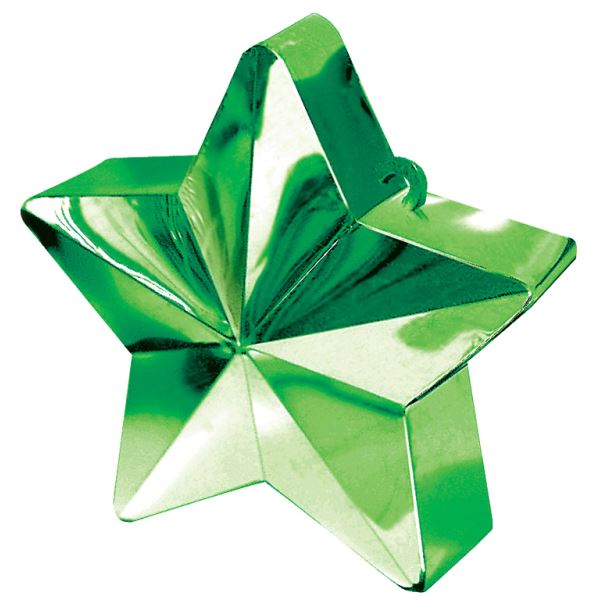 GREEN STAR BALLOON WEIGHTS 150G/5OZ - Click Image to Close