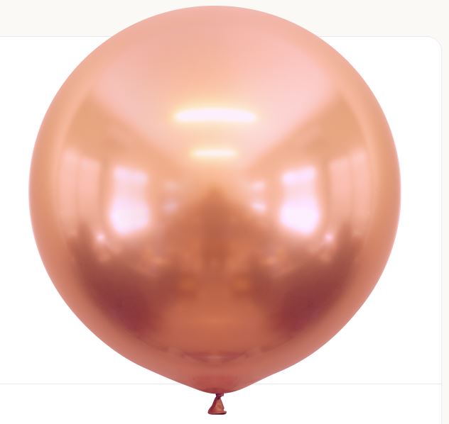 KALISAN 24" MIRROR ROSE GOLD BALLOON - 2CT - Click Image to Close