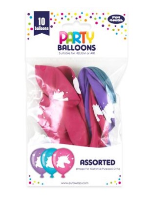 Party Balloons Unicorn 10pk - Click Image to Close