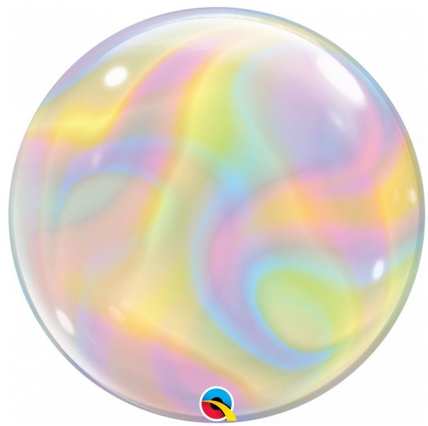 QUALATEX IRIDESCENT SWIRLS 22" SINGLE BUBBLE BALLOON - Click Image to Close
