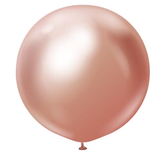 KALISAN 36" MIRROR ROSE GOLD LATEX BALLOONS 2CT - Click Image to Close