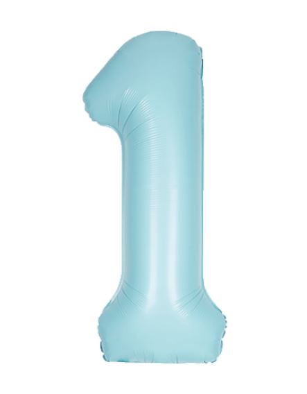 34" UNIQUE MATTE BLUE NUMBER 1 FOIL BALLOON - Click Image to Close