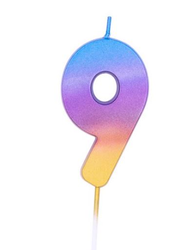AGE NINE RAINBOW OMBRE CANDLE (1) - Click Image to Close