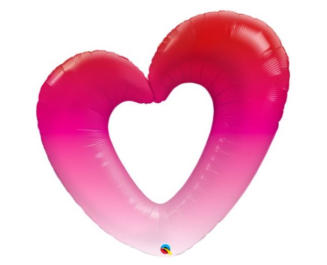 42" Pink Ombre Heart Shape Balloon - Click Image to Close