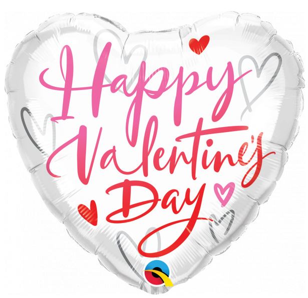 QUALATEX 18" HEART VALENTINE'S DAY CASUAL SCRIPT BALLOON - Click Image to Close