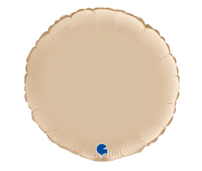 Cream 18" Satin Round Foil Balloon - Click Image to Close