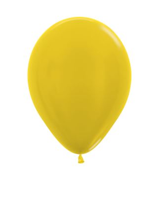 Metallic Solid 12" Yellow 520 Latex Balloons 30cm - 50 Pack - Click Image to Close
