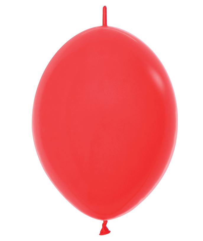 FASHION COLOUR LINK-O-LOON SOLID RED LATEX BALLOONS 12" 50PC - Click Image to Close