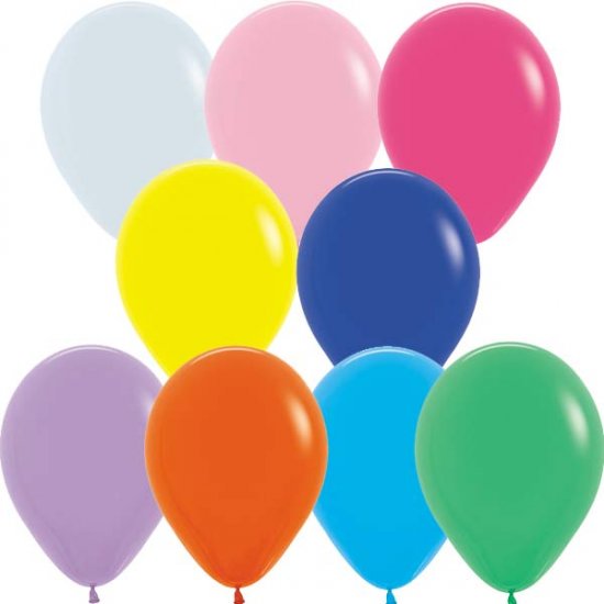 5" FASHION COLOUR SOLID ASSORTED LATEX BALLOONS - Click Image to Close