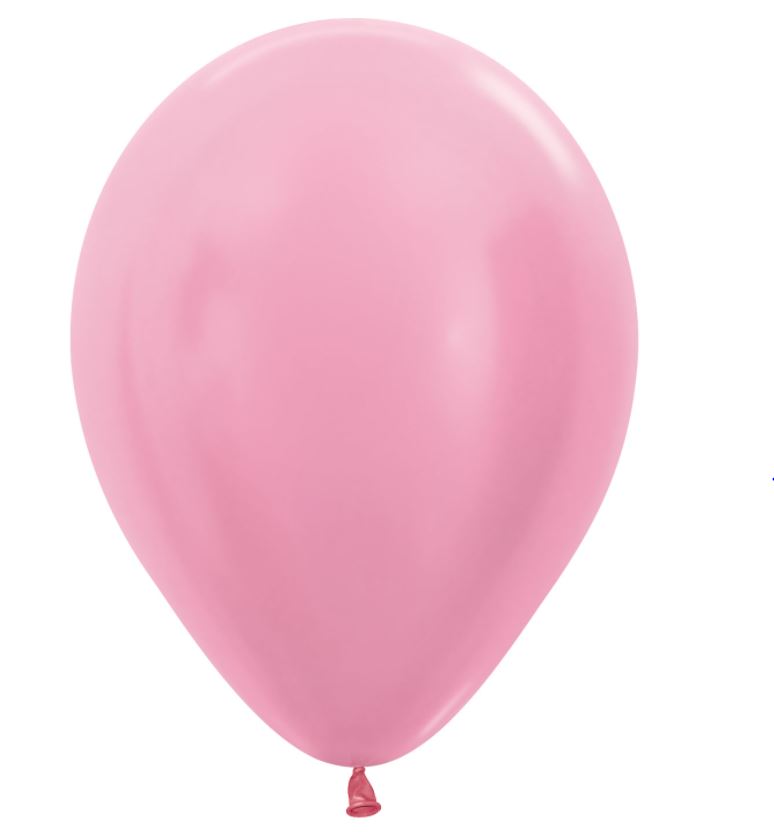 Sempertex Satin Pink 5" Latex Balloons 100 Pack - Click Image to Close