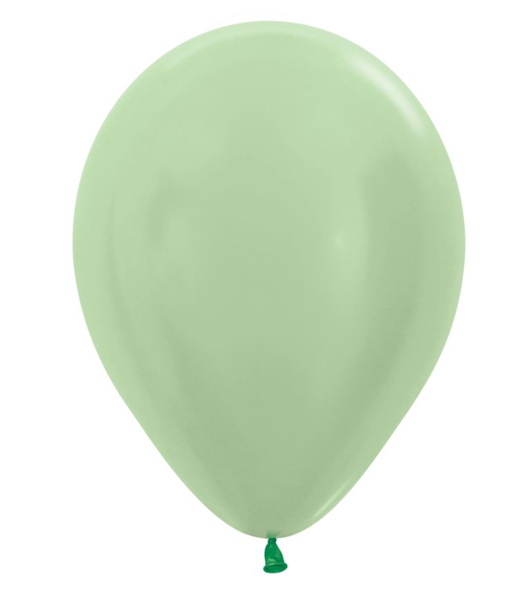Sempertex Satin Green 5" Latex Balloons 100 Pack - Click Image to Close