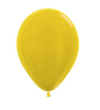 METALLIC SOLID YELLOW 520 LATEX BALLOONS 5"/13CM
