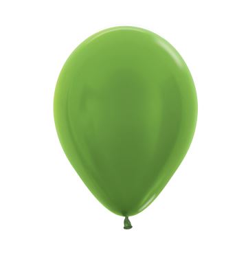 Metallic Solid Lime Green 5" Latex Balloons 13cm - 100 Pack