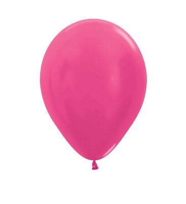 Metallic Solid Fuchsia 12" Latex Balloons 30cm- 25 Pack