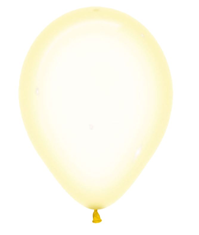 Crystal Pastel Yellow Latex Balloons 12"/30cm - 50 Pack - Click Image to Close