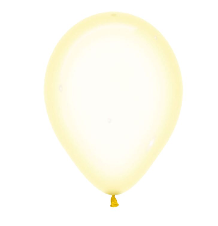 Crystal Pastel Yellow 5" Latex Balloons 13cm - 100 Pack - Click Image to Close