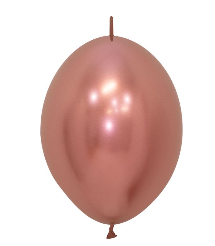 Reflex Rose Gold Link-O-Loon Latex Balloons 12" 50 Pack - Click Image to Close