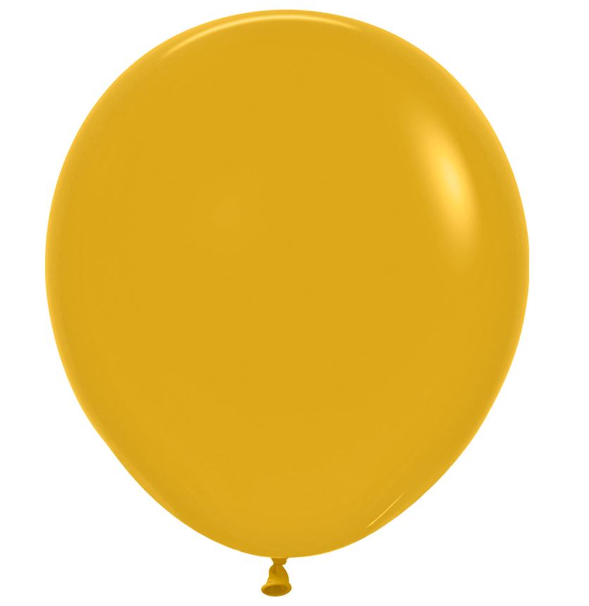 Fashion Colour Solid Mustard Latex Balloons 18" 25 Pack - Click Image to Close