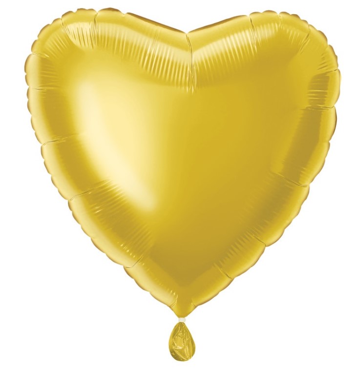 Classic Gold Heart Shaped 18" Foil Balloon - Click Image to Close