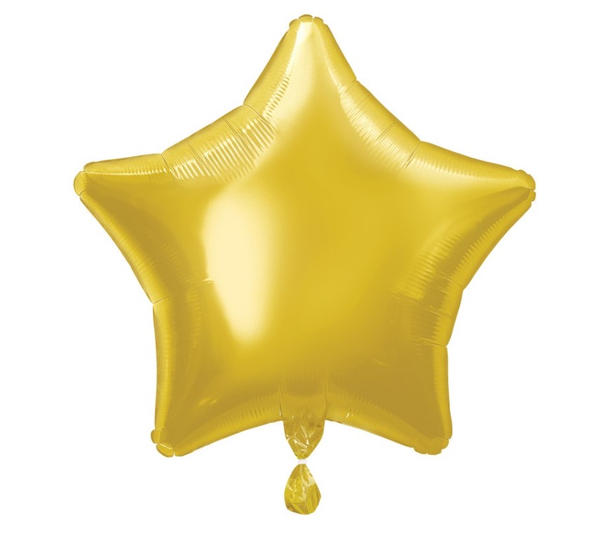 Classic Gold Star Shaped 20" Foil Balloon - Click Image to Close
