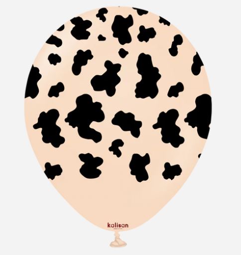 KALISAN 12" SAFARI COW BLUSH BALLOON - 25CT - Click Image to Close