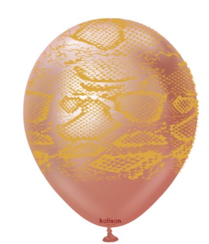 SAFARI SNAKE ROSE GOLD PRINTED LATEX BALLOONS - Click Image to Close