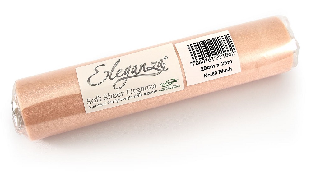 ELEGANZA SOFT SHEER ORGANZA 29CM X 25M NO.80 BLUSH - Click Image to Close