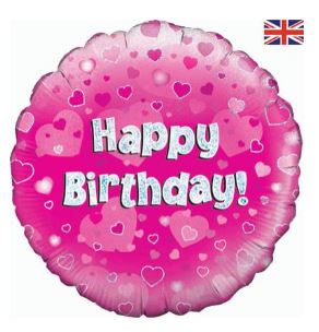 OAKTREE 18" HAPPY BIRTHDAY PINK HOLOGRAPHIC